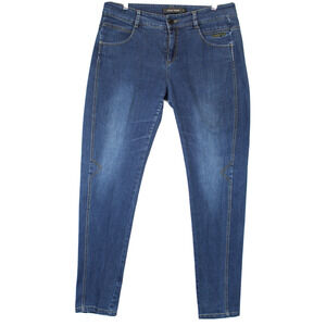 Utopia You Say  Skinny Jeans Women Large Mid Rise Flat Front Blue Denim Pants